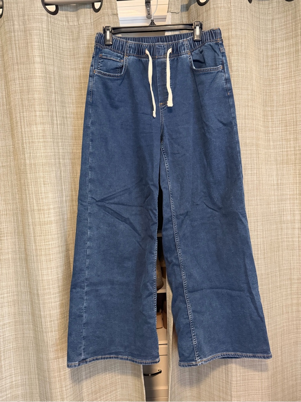 GAP Blue Wide-Leg Drawstring Jeans